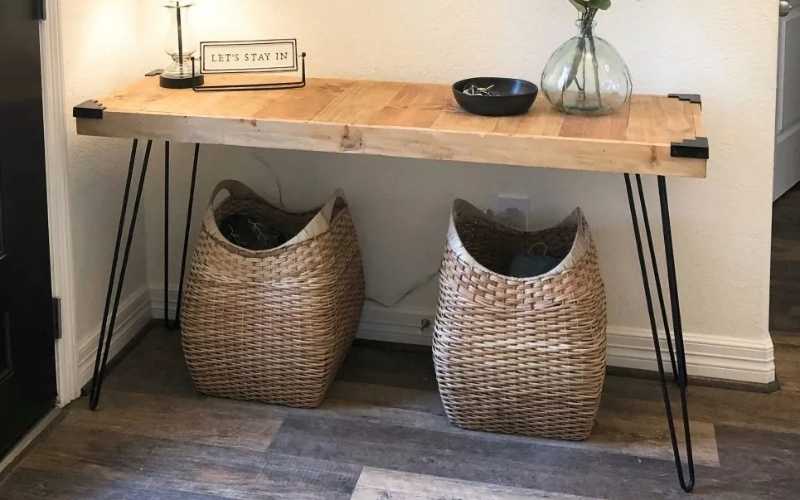hairpin console table diy woodworking project