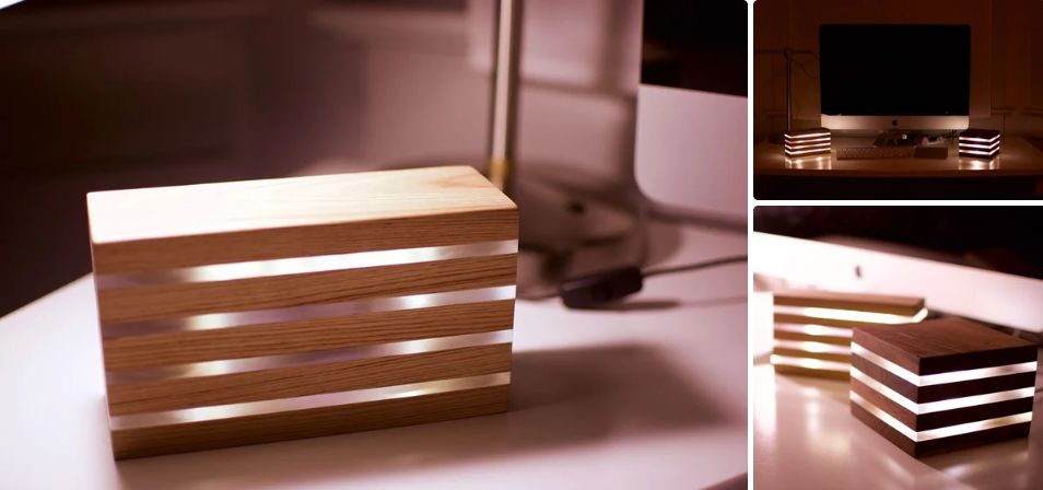 modern LED desk lamp DIY woodworking projects