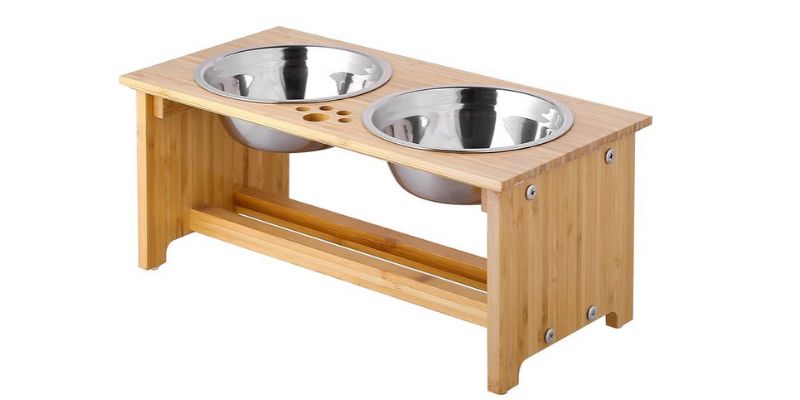 wooden pet dining table