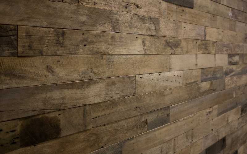 reclaimed lumber accent wall