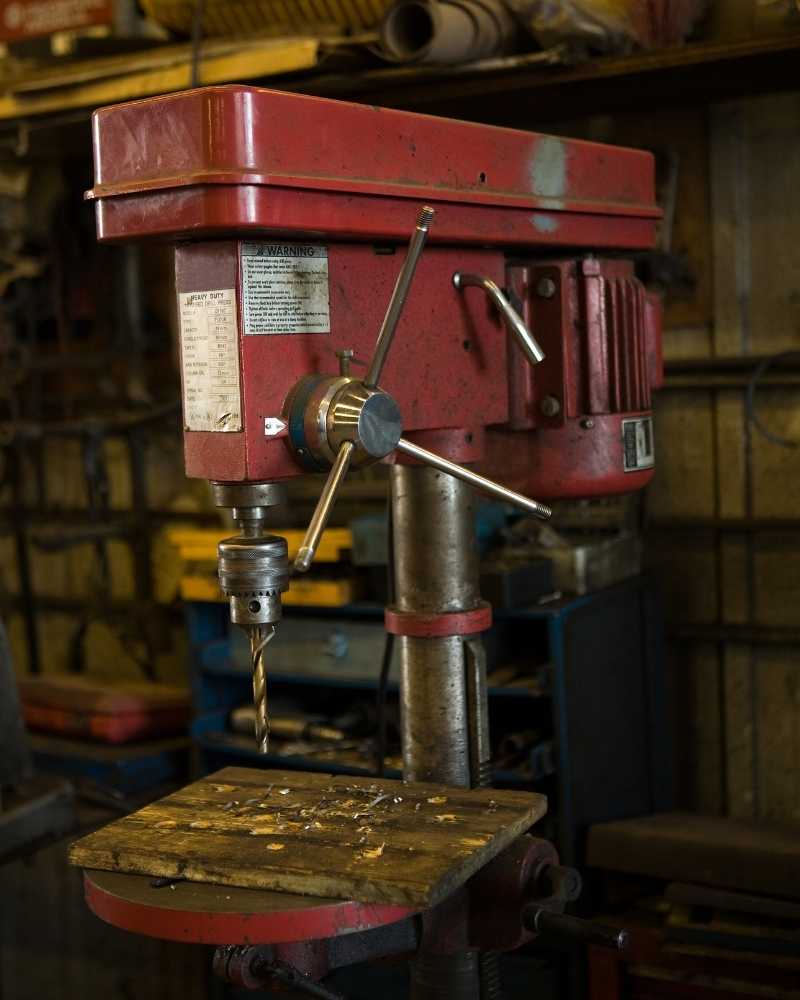 drill press in workshop